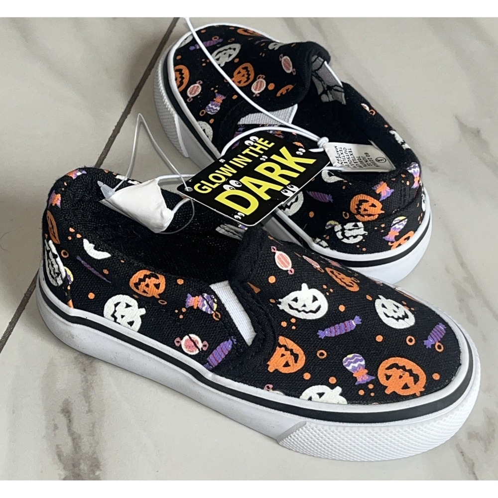 Tommy Bahama Toddler 6 Slip-On Shoes Pumpkins Halloween Glow in the Dark Canvas